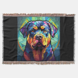 Stained Glass Rottweiler  スローブランケット
