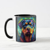 Stained Glass Rottweiler マグカップ (左)