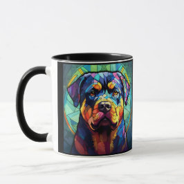 Stained Glass Rottweiler  マグカップ