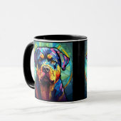 Stained Glass Rottweiler  マグカップ (正面左)