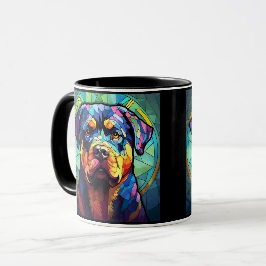 Stained Glass Rottweiler  マグカップ (正面左)