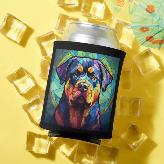 Stained Glass Rottweiler  缶クーラー (インサイチュ 夏)