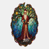 Stained Glass Santa Claus Christmas Tree of Life オーナメントカード (右)
