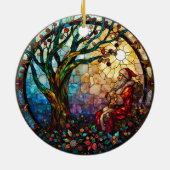 Stained Glass Santa Claus Christmas Tree of Life  セラミックオーナメント (裏面)