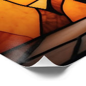 Stained Glass Scary Halloween Jack-O-Lantern  ポスター (コーナー)