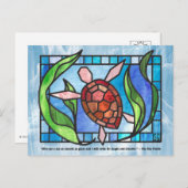 Stained Glass Sea Turtle Postcards シーズンポストカード (正面/裏面)