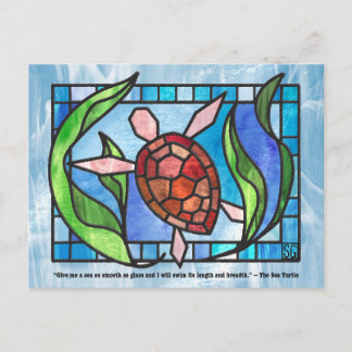 Stained Glass Sea Turtle Postcards シーズンポストカード