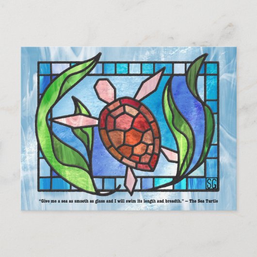 Stained Glass Sea Turtle Postcards シーズンポストカード (正面)