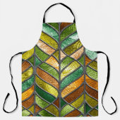 Stained glass seamless texture with leaf pattern, エプロン (正面)