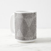 Stained Glass Silver Diamond Pattern コーヒーマグカップ (正面左)