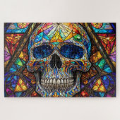 Stained Glass Skull Jigsaw Puzzle ジグソーパズル (横)
