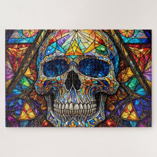 Stained Glass Skull Jigsaw Puzzle ジグソーパズル