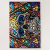 Stained Glass Skull Jigsaw Puzzle ジグソーパズル (縦)