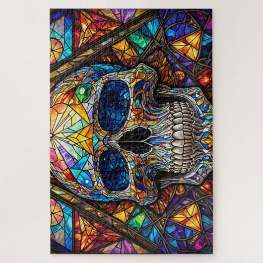 Stained Glass Skull Jigsaw Puzzle ジグソーパズル (縦)