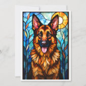 Stained Glass Style Animal Rescue Organization サンキューカード (正面)