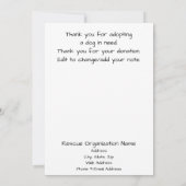 Stained Glass Style Animal Rescue Organization サンキューカード (裏面)