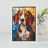 Stained Glass Style Beagle Hound Dog  カード (スタンド正面)