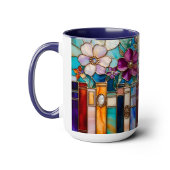 Stained Glass Style Books Floral Mug マグカップ