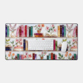Stained Glass Style Bookshelf Desk Mat デスクマット (キーボード&マウス)