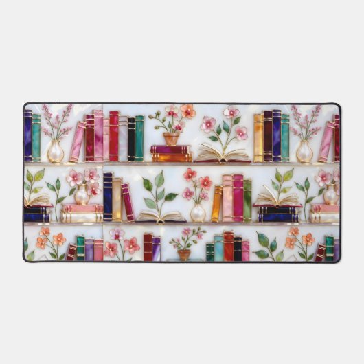 Stained Glass Style Bookshelf Desk Mat デスクマット (正面)