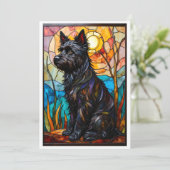 Stained Glass Style Cairn Terrier Dog Flat カード (スタンド正面)