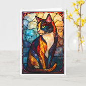 Stained Glass Style Charming Calico カード (黄色い花)