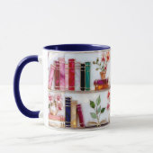 Stained Glass Style Floral Bookshelf Mug マグカップ (左)