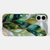 Stained Glass Style Leaf Aesthetic Phone Case Case-Mate iPhoneケース (裏面 (横))