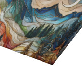 Stained Glass Style Mountain Cutting Board カッティングボード (角)