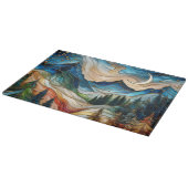 Stained Glass Style Mountain Cutting Board カッティングボード (角)