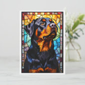 Stained Glass Style Rottweiler Dog カード (スタンド正面)
