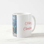 Stained Glass Style Santa Claus with Candle  コーヒーマグカップ (正面右)