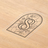 Stained Glass Style Table Number Eight アクリル招待状 (レイダウン)