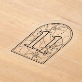 Stained Glass Style Table Number Eleven アクリル招待状 (レイダウン)