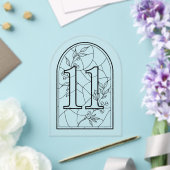 Stained Glass Style Table Number Eleven アクリル招待状 (インサイチュ (ウェディング))