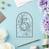Stained Glass Style Table Number Five アクリル招待状 (インサイチュ (ウェディング))