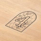 Stained Glass Style Table Number Four アクリル招待状 (レイダウン)