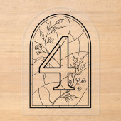 Stained Glass Style Table Number Four アクリル招待状 (正面)