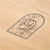 Stained Glass Style Table Number Nine アクリル招待状 (レイダウン)