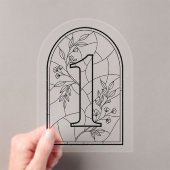 Stained Glass Style Table Number One アクリル招待状 (インサイチュ (ポータブル))