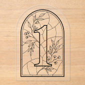 Stained Glass Style Table Number One アクリル招待状 (正面)