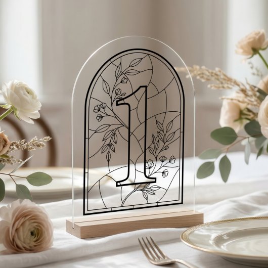 Stained Glass Style Table Number One アクリル招待状