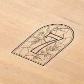 Stained Glass Style Table Number Seven アクリル招待状 (レイダウン)