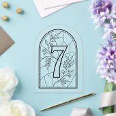 Stained Glass Style Table Number Seven アクリル招待状 (インサイチュ (ウェディング))