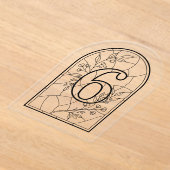 Stained Glass Style Table Number Six アクリル招待状 (レイダウン)