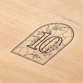 Stained Glass Style Table Number Ten アクリル招待状 (レイダウン)