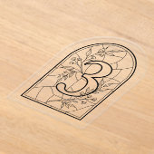 Stained Glass Style Table Number Three アクリル招待状 (レイダウン)