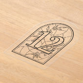 Stained Glass Style Table Number Twelve アクリル招待状 (レイダウン)
