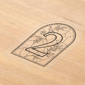 Stained Glass Style Table Number Two アクリル招待状 (レイダウン)