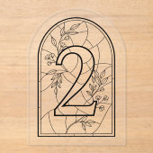 Stained Glass Style Table Number Two アクリル招待状 (正面)